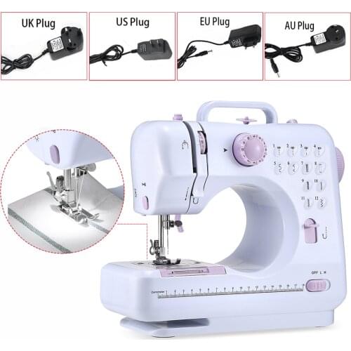 Multiple Electric Sewing Machine Desktop Overlock DIY clothes thick sew 12 stitches adjustable speed 505A USB Hicello