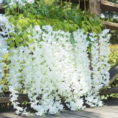 110cm Artificial Hydrangea Wisteria Flower For DIY Simulation Wedding Arch Rattan Wall Hanging Home Party Decoration Fake flower