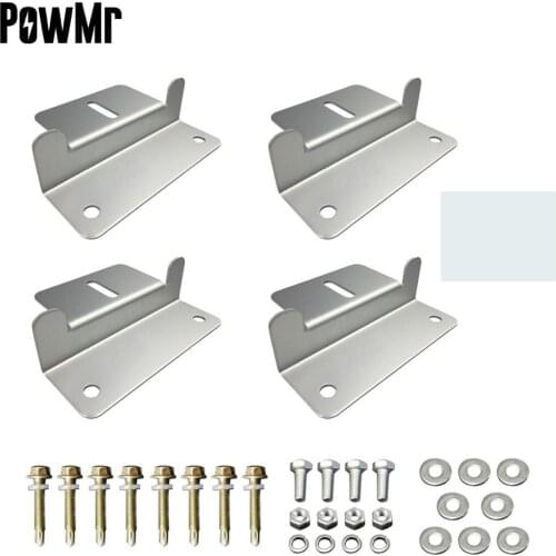 PowMr 1 Set ZJ0218 Z-type Set of 4 Units Using Solar Panel Mounting Bracket Racks Kit For RV Boat Off Grid Roof