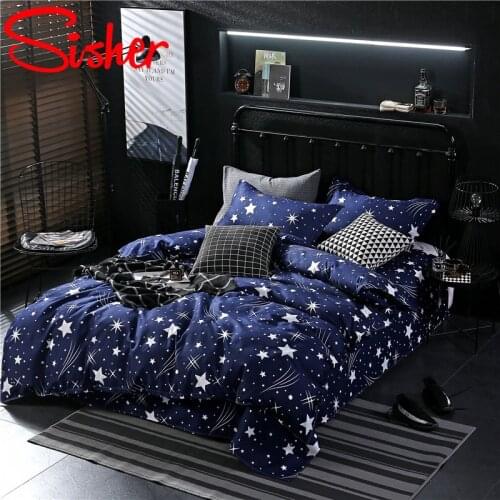 Bedding Set Blue Star Duvet Cover King Size Sets Print With Pillowcase Quilt Covers Single Double Queen Beddingset funda nordica