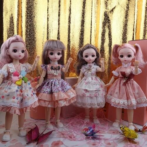 12inch Hot Sale bjd doll Reborn Baby Doll With Clothes DIY Doll Best Valentines Day Gift Doll Round Face long Hair Toy