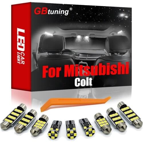 GBtuning Canbus LED 7Pcs For Mitsubishi Colt MKVI MK6 VI (2004-2012) Vehicle Map Trunk Indoor Dome Lamp Interior Parts Light Kit