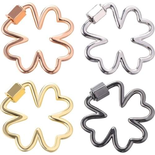 DIY Jewelry Making Polygonal flowers Zircon Clasp Necklace Bracelet For Women Handmade Clasp Accessories Jewelry Gift Box Lot