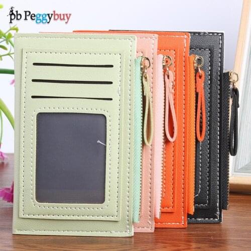 Fashion Solid Color Women Short Wallet PU Leather Multi-slots Mini Clutch Money Bag Korean Small Card Holder Female Coin Purse