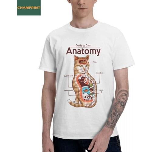 Men T-Shirt Anatomy Of A Cat Lover Novelty Cotton Tee Shirt Short Sleeve T Shirts O Neck Clothes Plus Size