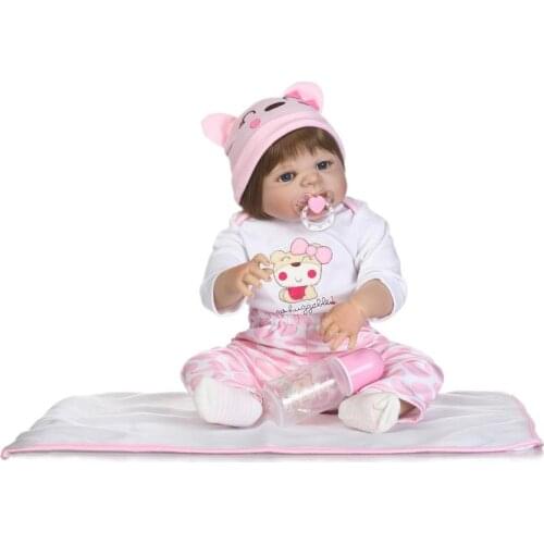 56cm soft silicone babies reborn full vinyl body waterproof girls hot-salling girl dolls bebe alive bonecas fashion toys for kid