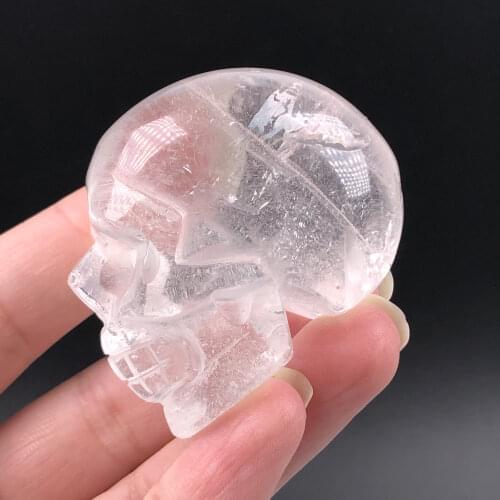 Natural Crystal Carved Double Face Skull Meditation Reiki Healing, Home Decoration Can Be Used For Gifts