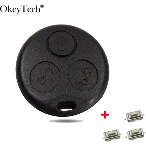 OkeyTech 3 Buttons Car Key Shell FOB For Mercedes Benz SMART Fortwo 450 Forfour Roadster Replacement Case Cover Car Accessories