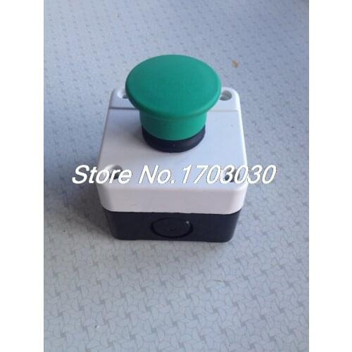 Plastic Case Momentary NO Green Mushroom Push Button Switch AC 240V 3A