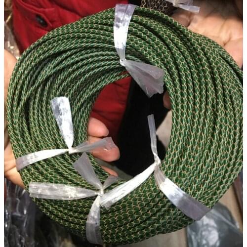 Braided Leather Bolo Cord Round Genuine Leather Strip For Necklace Bracelet Green 3mm