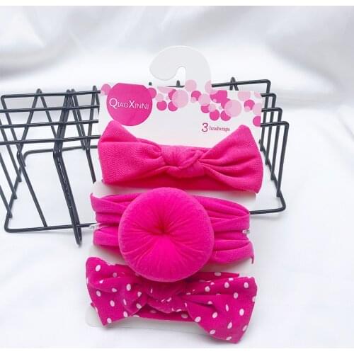 3pcs/Lot Cute Bow Baby Headband Elastic Rabbit Ear Baby Girls Headbands Hair Band Infant Toddler Turban Baby Hair Accessories