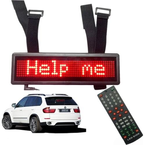 Scrolling Led Car Sign English European Characters Rechargeable Battery Nylon Straps Remote Control LED Display For Car Window