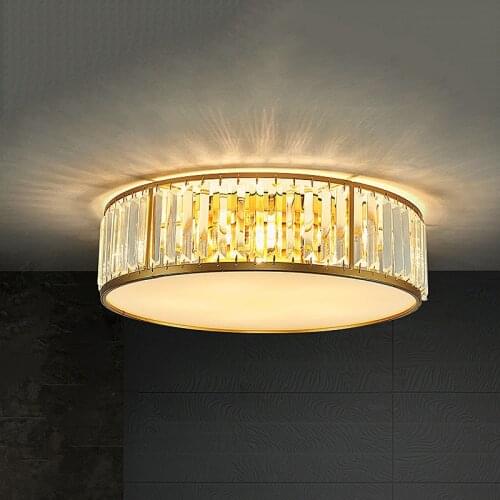 Modern Round Black Crystal Chandelier Gold Led Lamps Luxury Ceiling Lamp For Bedroom Living Room Indoor Light Fixtures