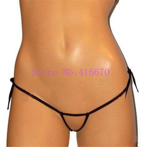 Womens PeekABoo Strings Thongs T-Back Open Crotch Hot Sexy Bandage Erotic Lingerie Underwear Panties Mini Micro Bikini G-String