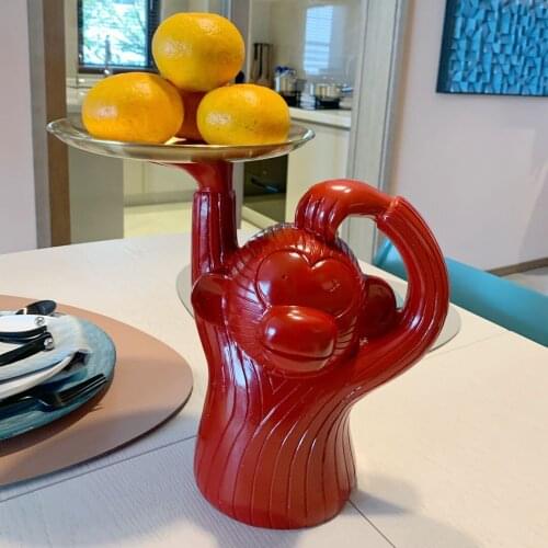 Fruit Plate Storage Resin Statue Ornaments Sculpture Decorate Simple And Modern Creative Light Luxury Gift Animal Tea Table love