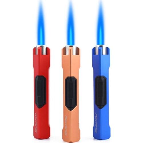 Butane Windproof Lighter Straight Electric Pen Airbrush Kitchen Barbecue Lighter MenS Gift Cigar Accessories