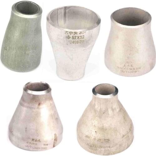 Outer Diameter 20/25/32/34/38/45/48/57/76/89mm Reducer 304 Stainless Steel Concentric Reducing Butt Welded Pipe Fittings Welding