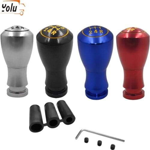 YOLU 4 Color Universal 5 Speed Car Gear Stick Shift Knob Manual Auto Interior Gear Stick Shifter Lever Knob Car Styling