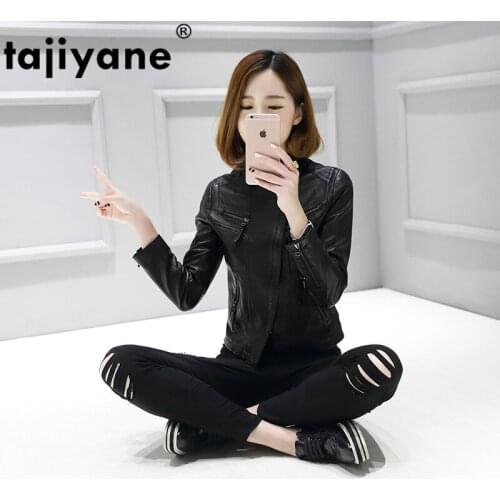 Tajiyane Real Genuine Leather Women Jacket Winter 100% Sheepskin Coat Streetwear Moto Korean Female Jackets Clothes 1502 WPY427
