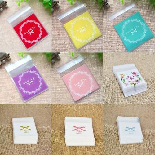 100pcs Cookie Candy Jewelry Gifts Packaging Bag Self-Adhesive Christmas Wedding Birthday Party Seal OPP Plastic Cellophane Bags