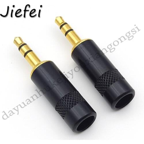 1/8" 3.5mm Plug Audio Jack 3 Pole Gold Plated Earphone Adapter Socket for DIY Stereo Headset Earphone Headphone for Repair
