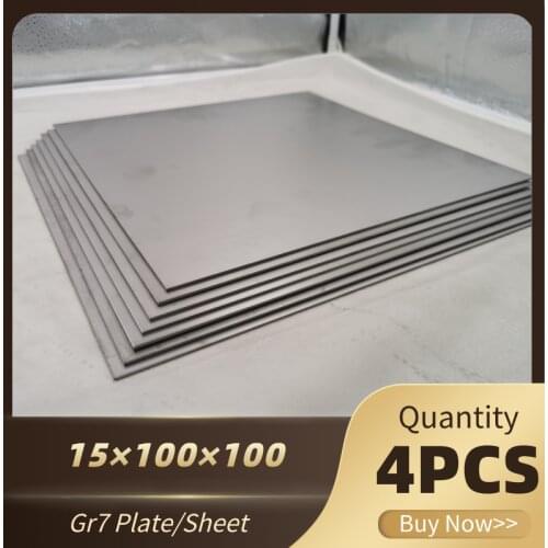 4pcs Gr7 TA9 Ti-0.2Pd Titanium Alloy Plate Ti Sheet 15*100*100mm For DIY OEM Metalworking Supplies