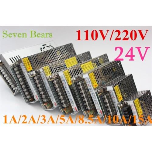DC24V 1\A 2A 3A 5A 8.5A 10A 15A Switch Power Supply Adapter Transformer AC110V-240V to DC12V Adapter For LED Strips Light 5630