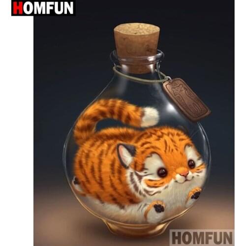 HOMFUN Full Square/Round Drill 5D DIY Diamond Painting "Cartoon cat" Embroidery Cross Stitch 5D Home Decor Gift A18313
