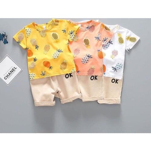 Children Set Boys Summer Clothes 2021 New Small Kids Two-piece Suits Handsome Korean Style Trendy