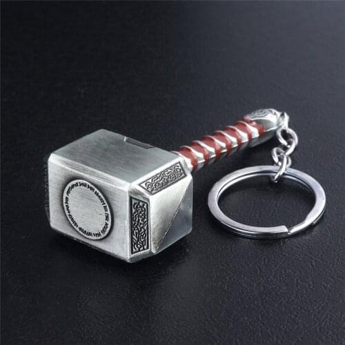 New Thor Hammer Cosplay Metal Keychain Key Ring Men Women Fashion Car Keyring Movie Fans Accessories Creative Gift Key Chains