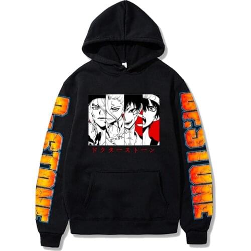 Dr.STONE Men Female Hoodies Autumn Casual Pullover Anime Friend Printed Mens Hoodie Streetwear Casual Sweatshirts