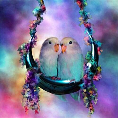 Bird Animal Flower Printed Water-Soluble Canvas 11CT Cross Stitch Embroidery Complete Kit DMC Threads Handicraft Floss