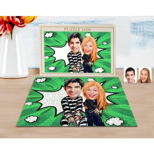 Personalized Valentine Caricature of 1000 Piece Professional Puzzle-7