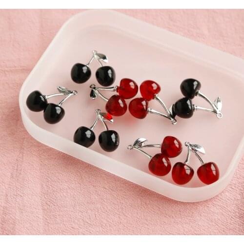 Sweet cool girl cherry pendant ins wind handmade earring necklace bracelet DIY jewelry accessories homemade earring materials