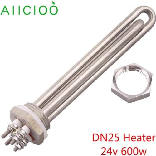 AIICIOO 1inch BSP Immersion Tubular Heating Element for Homebrew DN25 Thread Solar Water Heater 24v 600w