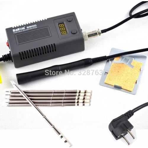 BAKON 950D mini Portable Digital soldering station Electric solder iron+5PCS T13 tips Heating Core 100~240V Free shipping