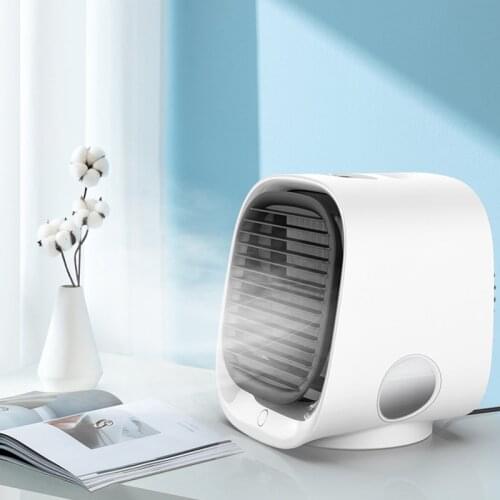Portable Air Conditioning Desktop Air Cooler Fan With Night Light Mini USB Water Cooling Fan Home Air Conditioner
