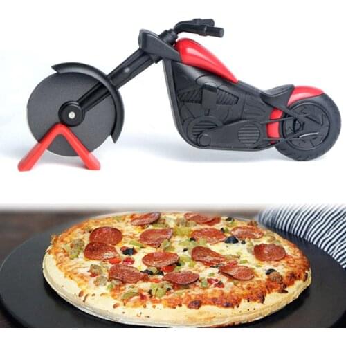 Pizza Cutter Chopper Slicer Stainless Steel Pizza Wheel Cutter Motorbike Roller Chopper Home Kitchen Gadget Gifts