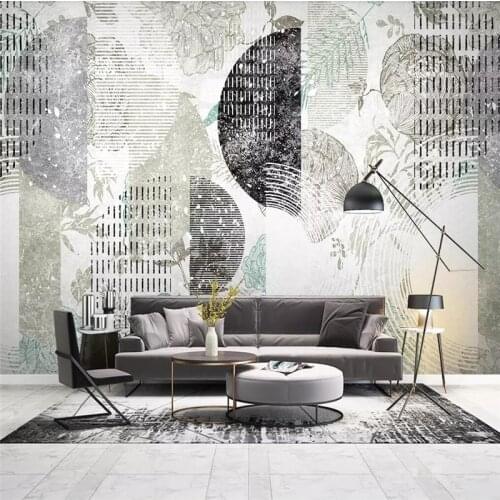 Modern simple aesthetic style fantasy flower pattern geometric background wall