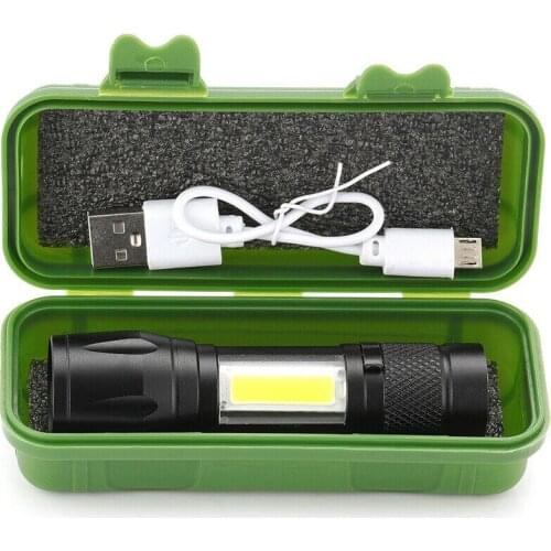 Mini Led Flashlight Built In Battery Zoom Focus Torch Lamp 2000 Lumen Adjustable Penlight Outdoor Camping Waterproof Flashlight