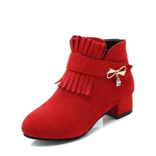 Tang Far Leather Boots For Girls