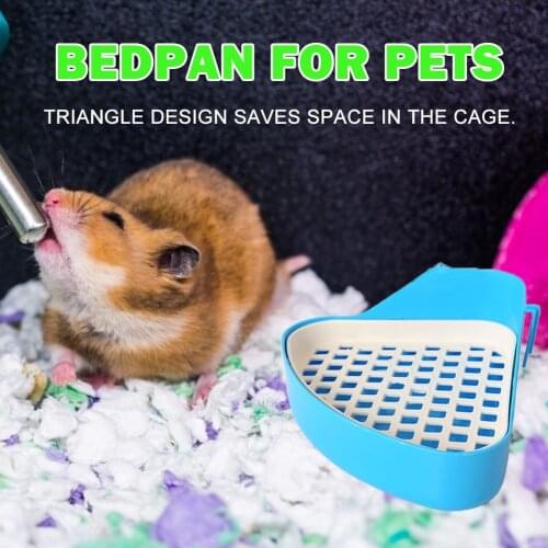 Pet Hamster Rabbit Corner Toilet Classic Practical Multi-functional 2-Layers Triangle Small Animal Pets Litter Tray Bathroom