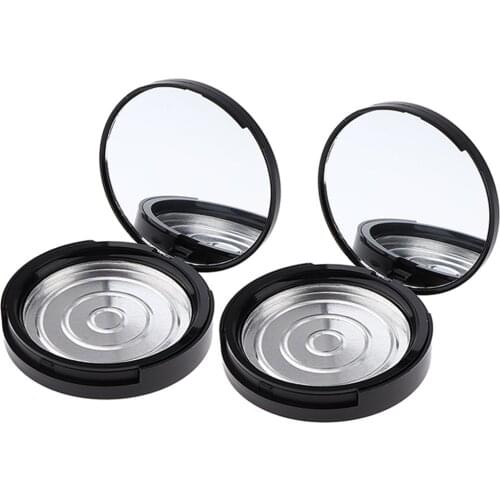 Pack of 2 Plastic Refillable Empty Jars Cosmetic Container Travel Case For Bake Powder