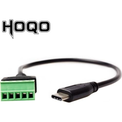 USB Type-C Male to 5 Pin Screw Connector USB Jack with Shield USB-C to Screw Terminal Plug adapter