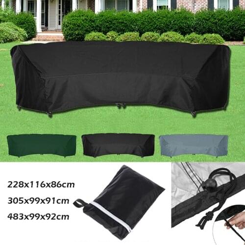 Waterproof Outdoor Patio Garden Furniture Covers Rain Snow Chair Covers Curved Sofa Cover Table Chair Dust Proof Cover
