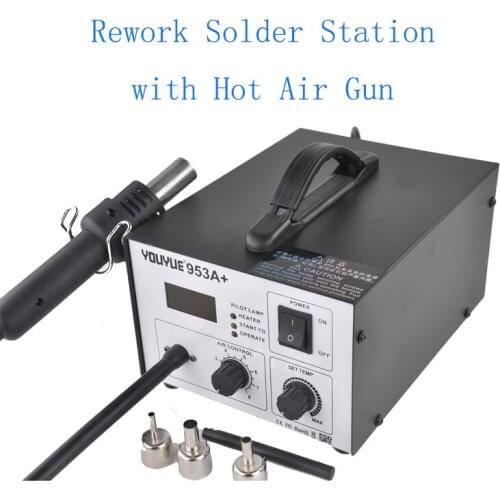 YOUYUE 953A+ ESD Soldering Station Tempeture Control LED Digital Display BGA Rework Solder Station Hot Air Gun