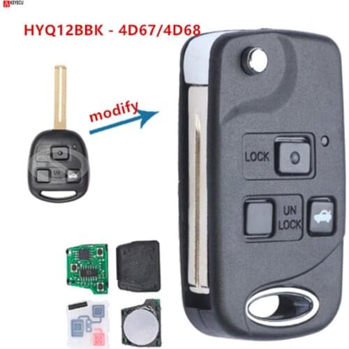Keyecu Replacement Flip Remote Key Fob for 2002 2003 2004 2005 2006 2007 2008 2009 2010 Lexus SC430 HYQ12BBK with 4D67/4D68 chip