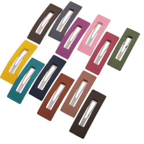 Women Girls Candy Color Square Hair Clip Fashion BB Hairpins Metal Barrettes Styling Tools Hair Accessories for Daily Life
