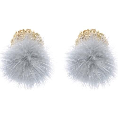 Badu Mink Fur Stud Earrings for women Hairball Metal Golden Earrings 2020 New Fashion Jewelry Gift for Girlfriend Wholesale