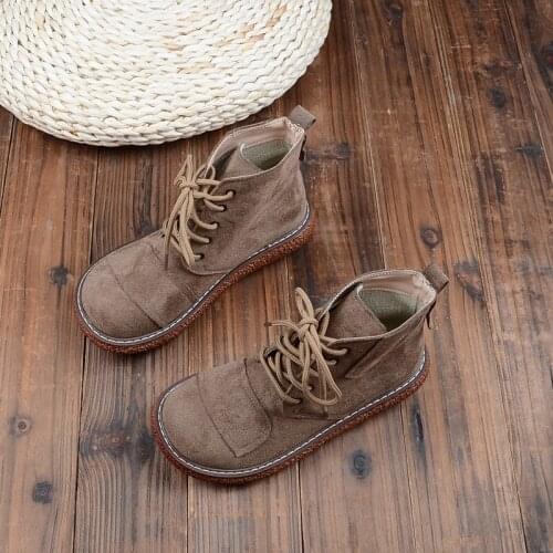 Mori Retro Short Boots Thick-Soled Big Head Doll Shoes College Style Casual Ankle Boots Japanese Martin Boots Wild Womens Boots